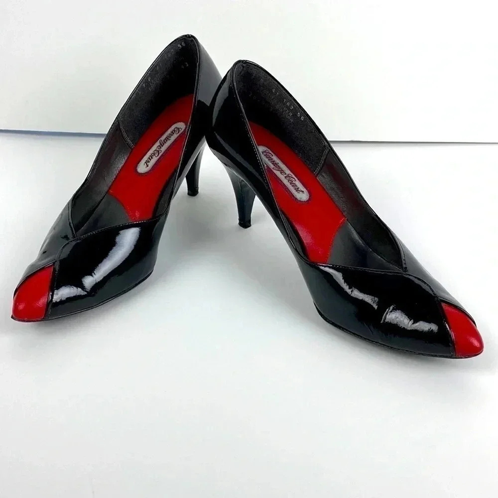 Vintage pin up rockabilly pointed toe kitten high  heels size 6.5